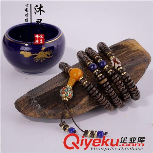 椰殼手鏈 精品椰殼佛珠手鏈 216顆天然高檔椰殼隔片隔珠手鏈 3*8mm原始圖片2