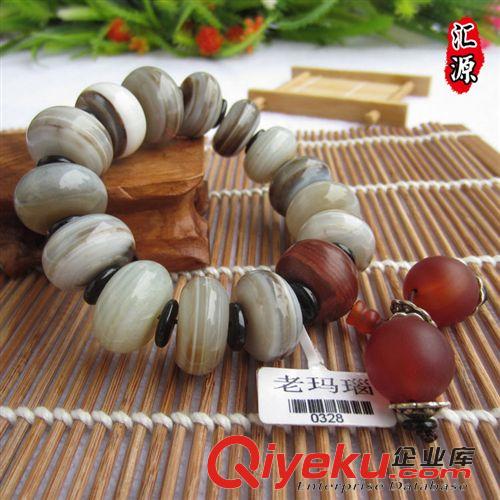 瑪瑙手鏈 進(jìn)口天然纏絲瑪瑙佛珠手鏈 20mm男士纏絲老瑪瑙手串 招財辟邪原始圖片2