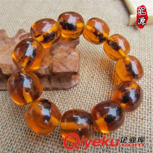 寶石手鏈 20mm琥珀老蜜蠟佛珠手鏈 轉運納福琥珀蜜蠟手串男女飾品批發