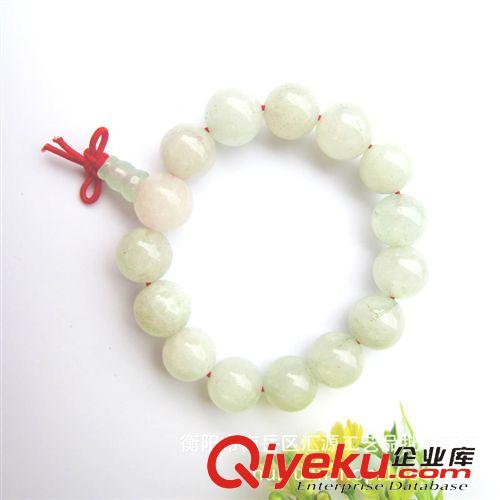 寶石手鏈 地攤熱賣 tr手飾品 白玉珠有頭手鏈 B料玉石 14mm 廠價玉器批發(fā)原始圖片3