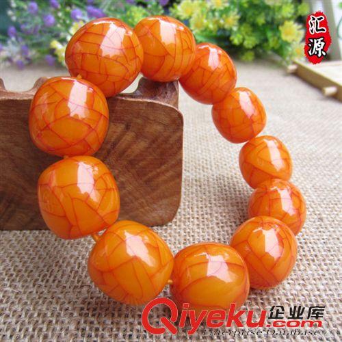 寶石手鏈 廠家供應  20mmgf冰裂紋黃色老蜜蠟和橙色老蜜蠟  兩款熱銷推薦