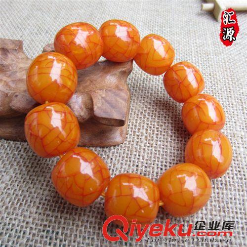 寶石手鏈 廠家供應  20mmgf冰裂紋黃色老蜜蠟和橙色老蜜蠟  兩款熱銷推薦原始圖片3