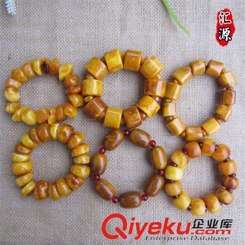 蜜蠟手鏈 tr琥珀老蜜蠟佛珠手鏈 15mm左右 多種形狀男士手串飾品批發