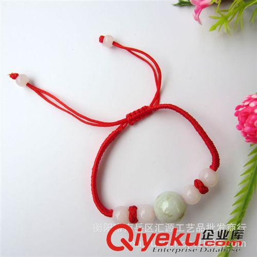 地攤熱賣 紅線帶天然佛手鏈 玉器手鏈 地攤手飾品 黑白綠藍四種顏色批發(fā)