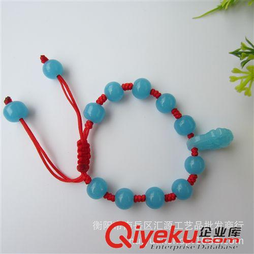 地攤熱賣 紅線帶天然佛手鏈 玉器手鏈 地攤手飾品 黑白綠藍四種顏色批發(fā)原始圖片3
