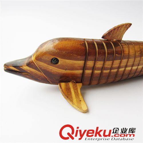 木質工藝品 木質仿真海豚 可作玩具也可作家里擺設 身子可活動海豚 木質工藝原始圖片2