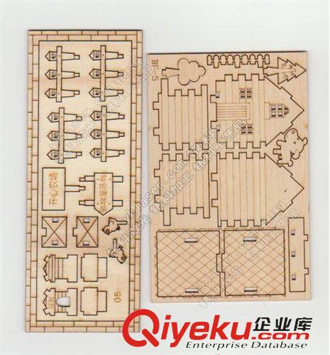 益智拼花积木模型 深圳批发建筑儿童模型 三维立体积木激光雕刻工艺品