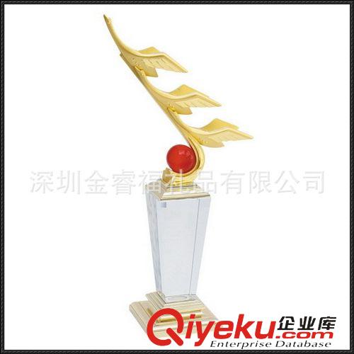 水晶工藝品 會(huì)議禮品 開業(yè)禮品 鍍金老鷹 大展鴻圖獎(jiǎng)杯