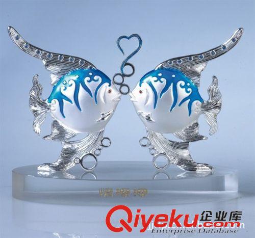 婚慶工藝品天鵝系列 火爆熱銷典雅情侶工藝品 銀色天鵝婚慶禮品 心心相印婚慶禮品