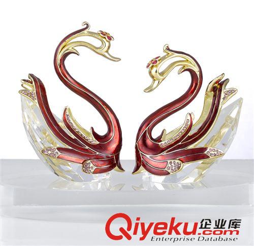 婚慶工藝品天鵝系列 廠家供應(yīng)水晶天鵝情侶婚慶禮品 家居情侶婚慶禮品 crystal swan原始圖片2