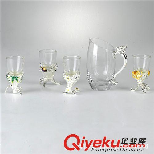 酒杯系列 廠家直銷(xiāo)生產(chǎn)供應(yīng)梅蘭竹菊杯金色琺瑯彩gd酒杯套裝 創(chuàng)意禮品