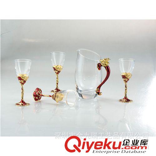 酒杯系列 廠家供應(yīng)gd創(chuàng)意琺瑯彩金色婚禮酒杯 時(shí)尚精致龍鳳酒杯