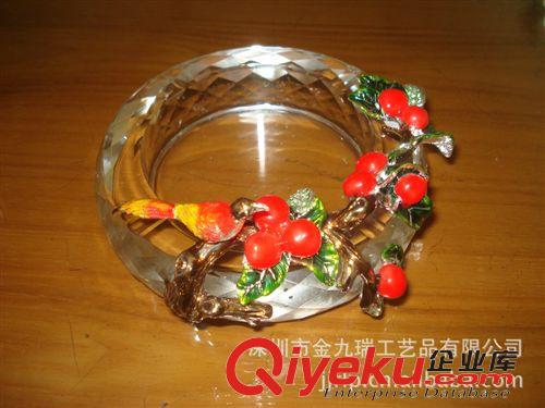 家居商務系列 火爆熱銷金九瑞事事如意煙缸 琺瑯彩水晶煙缸 家居辦公水晶煙缸