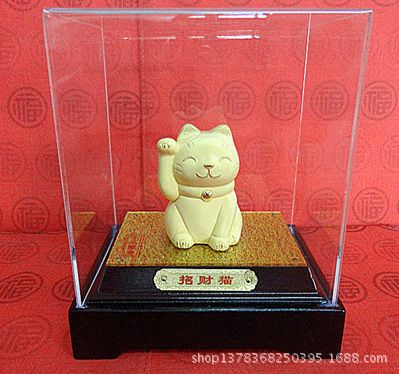電鑄絨沙金 廠家直銷電鑄絨沙金工藝禮品擺件動物生肖系列Q-D111招財貓