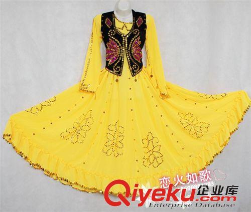 成人舞蹈服 新疆民族  維吾爾族演出服飾 少數民族  現代舞 沙裙原始圖片3