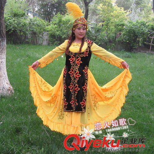 成人舞蹈服 舞蹈服民族扇子舞雪紡連衣女裝/廣場唐裝/民族/舞臺表演演出服裝原始圖片2