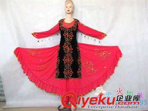 成人舞蹈服 舞蹈服民族扇子舞雪紡連衣女裝/廣場唐裝/民族/舞臺表演演出服裝原始圖片3