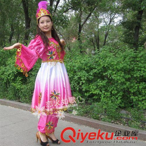 成人舞蹈服 新疆民族舞蹈服裝演出服裝女裝維吾爾族服裝舞臺表演服短裙叮當裙原始圖片2
