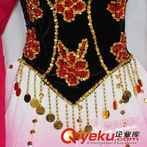 成人舞蹈服 新疆舞蹈服維吾爾族女士舞臺演出服夏季廣場舞手工漸變色少數(shù)民族原始圖片2