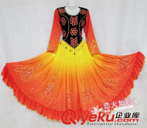 成人舞蹈服 新疆舞蹈服維吾爾族女士舞臺演出服夏季廣場舞手工漸變色少數(shù)民族