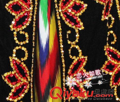 成人舞蹈服 新疆舞蹈服裝廣場舞套裝新款長袖上衣亮片裙子大裙擺維吾爾族舞衣原始圖片2