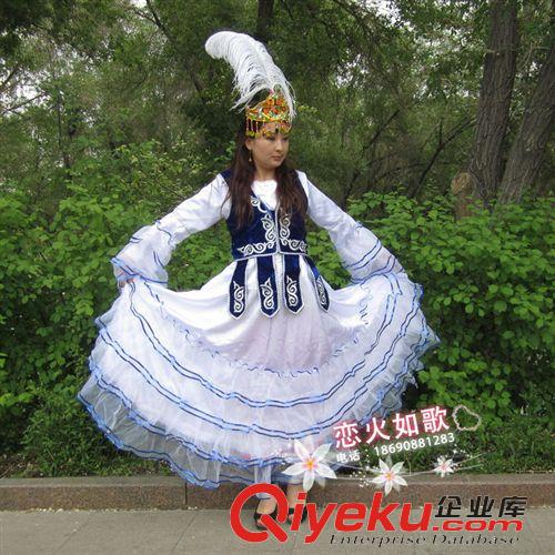 成人舞蹈服 新疆民族服裝 哈薩克族服裝 哈薩克族舞蹈服裝 維吾爾族 演出服裝原始圖片2