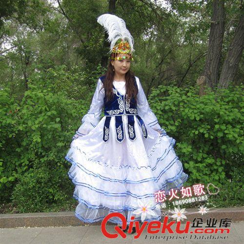 成人舞蹈服 新疆民族服裝 哈薩克族服裝 哈薩克族舞蹈服裝 維吾爾族 演出服裝原始圖片3