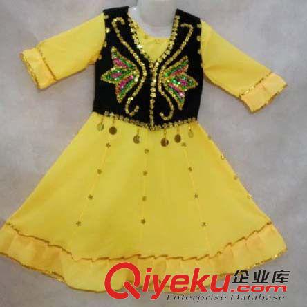 兒童舞蹈服 兒童表演服裝 民族服 舞蹈服 新疆服 舞臺(tái)服 幼兒演出服連體裙子