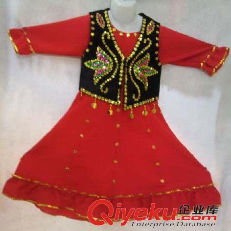 兒童舞蹈服 新疆舞蹈演出服 兒童  民族舞蹈  維吾爾族演出服原始圖片2