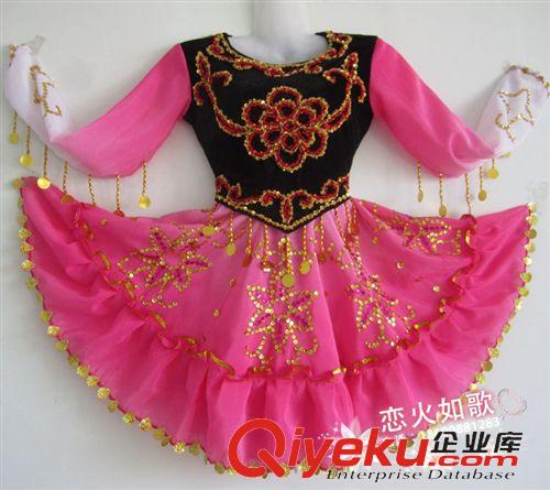 兒童舞蹈服 新疆哈薩克族兒童演出服新款少兒表演服裝舞蹈服女童紗裙