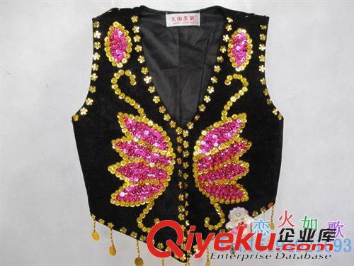 兒童舞蹈服 新疆舞蹈服馬甲 珠片馬甲坎肩 女士 女款馬甲 背心舞蹈道具民族舞原始圖片2