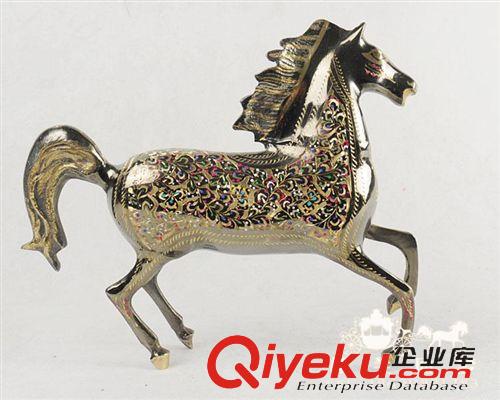 巴基斯坦動物 巴基斯坦手工藝品 新工藝精雕彩點(diǎn) 烈馬 銅器 12寸銅馬純手工打造
