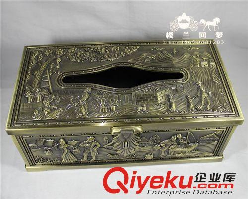 俄羅斯商品  俄羅斯錫制紙巾盒 歐式金屬紙巾抽 雕花復(fù)古典紙抽收納盒 餐巾盒