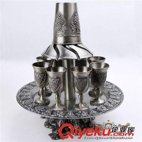 俄羅斯商品  創意擺件金屬酒具酒杯套裝 俄羅斯錫器 歐式錫制分酒器 外分式