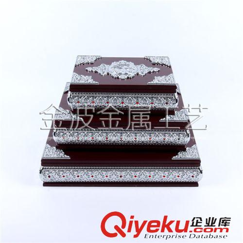 古蘭經盒 伊斯蘭教紅古銅木質工藝品佛經禮品盒 古蘭金盒 金屬渡邊三件套
