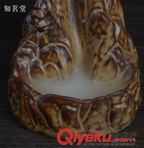 倒流香爐 創意紫砂陶瓷觀香沉香香薰爐塔香錐香倒流煙香爐高山流水原始圖片2