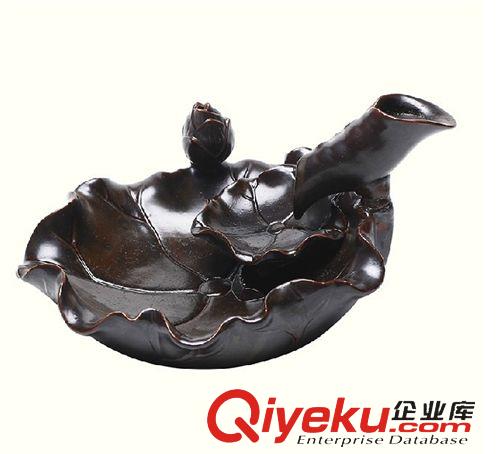 倒流香爐 贈倒流塔香茶道陶瓷創(chuàng)意仿古檀香爐熏香爐 觀煙倒流香爐荷塘月色原始圖片2