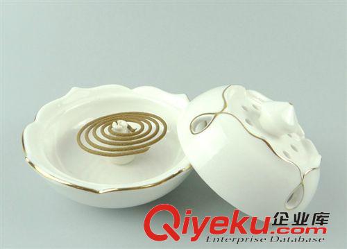 紫陶香爐 白瓷蓮花爐 盤香塔香線香熏香爐香插 熏香器具原始圖片2