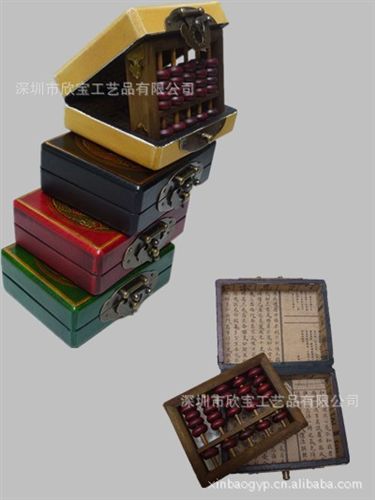 其他產品 批發仿古皮盒算盤木制工藝品 商務禮品明清工藝品文化禮品