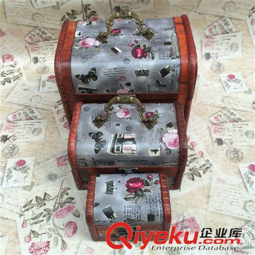 百寶盒L大(常銷款) 復(fù)古首飾盒 zakka風(fēng) 懷舊復(fù)古鐵塔花 木制工藝品 收納盒 木質(zhì)原始圖片2
