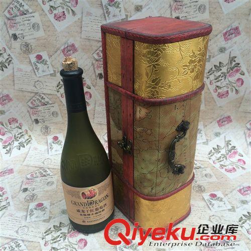 歐中式紅酒盒 實用精美創(chuàng)意zakka 復古經(jīng)典紅酒包裝木盒 葡萄酒禮盒  廠家批發(fā)