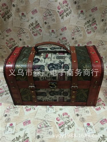 歐式手提箱 義烏仿古歐式手提箱Wooden box收納箱拍攝道具家庭收納廠家直銷