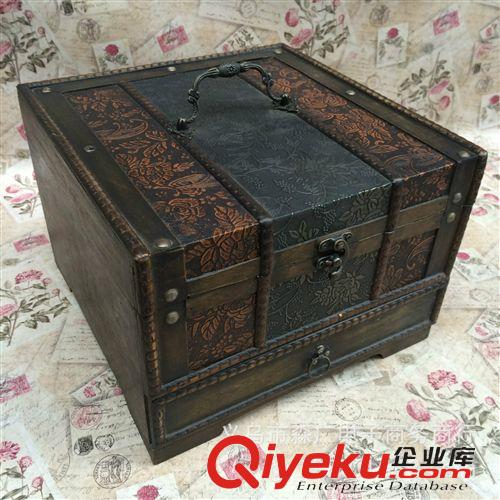 復(fù)古梳妝盒 仿古梳妝盒 復(fù)古木質(zhì)收納 帶鏡子首飾盒 道具木盒 廠家直銷tj