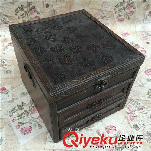 復(fù)古梳妝盒 仿古梳妝盒 復(fù)古木質(zhì)收納 帶鏡子首飾盒 道具木盒 廠家直銷tj原始圖片2