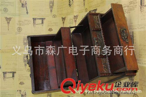 復古梳妝盒 熱銷義烏仿古工藝品 梳妝盒 木質 古典 裝飾 創(chuàng)意首飾盒 廠家直銷