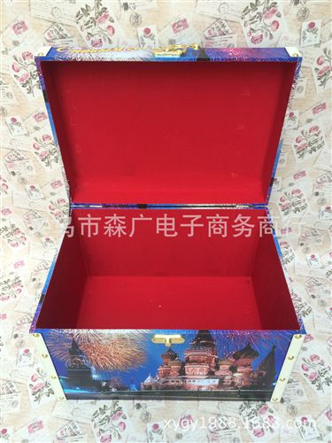 圣誕禮品盒 精美pu皮質(zhì) 復(fù)古卡通百寶箱木質(zhì)收納箱 廠家批發(fā)整理收納箱儲(chǔ)物盒原始圖片2