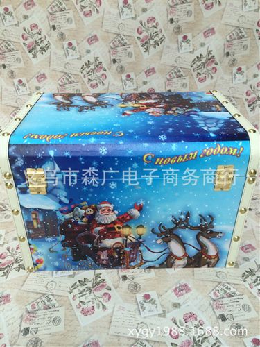 圣誕禮品盒 復古彩繪數(shù)碼打印 圣誕卡通 密度板木盒 圣誕禮盒 收納盒  廠家原始圖片2