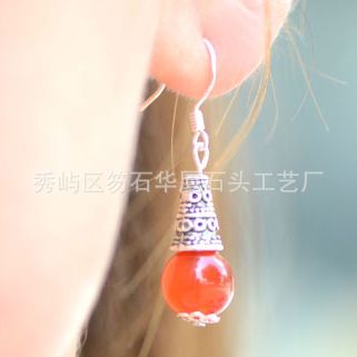 項(xiàng)鏈/吊墜/發(fā)簪/耳環(huán) tr水晶紅瑪瑙藏銀耳墜 復(fù)古民族風(fēng)格 紅瑪瑙925銀耳環(huán)原始圖片3