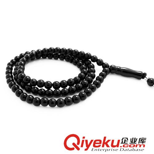 穆斯林念珠 贊珠Tasbih 底價(jià)供應(yīng)tr寶石黑石水晶tasbih 6mm8mm<99>可混批 穆斯林教念珠