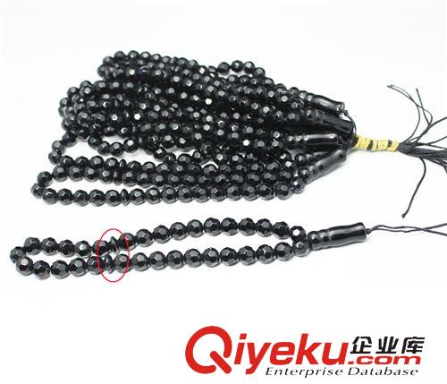 穆斯林念珠 贊珠Tasbih 義烏念珠批發 tasbih 黑石刻面穆斯林33顆念珠伊斯蘭99顆贊珠